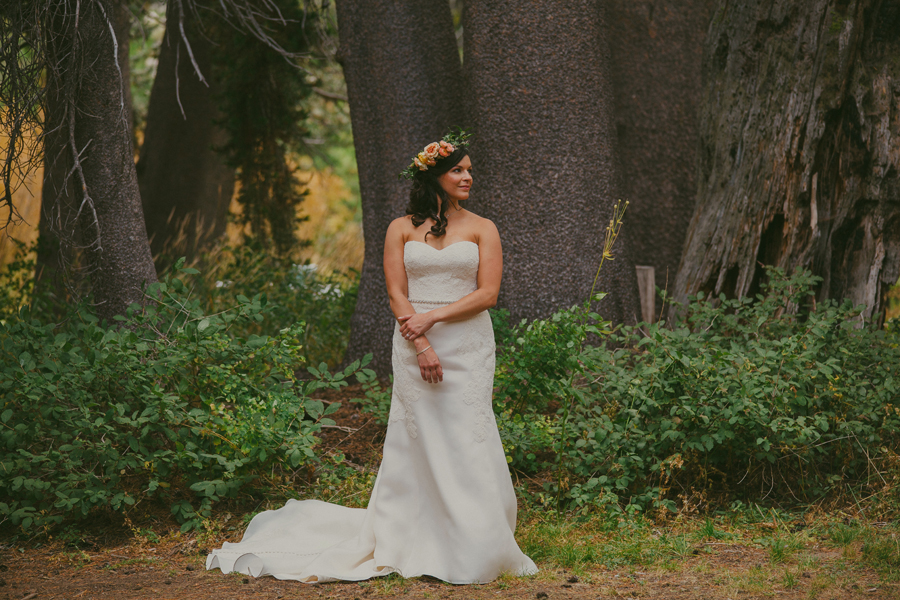 bride in the woods