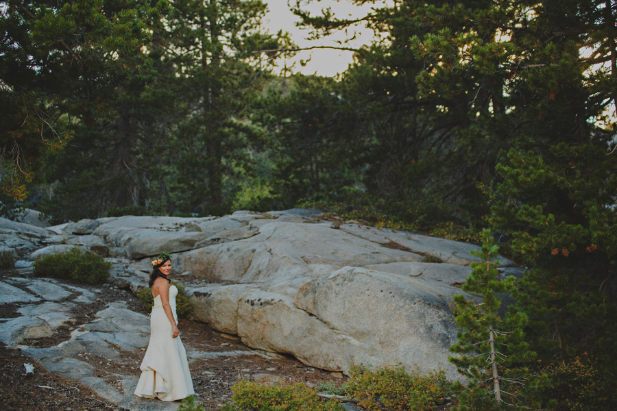 bride in the woods